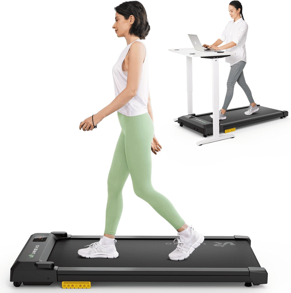 UREVO 2-in-1 foldable treadmills for upstairs apartment