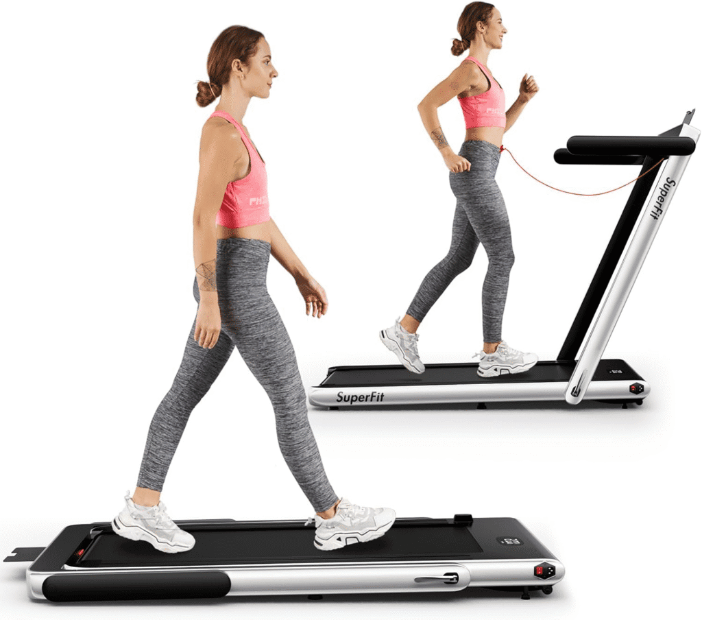 Goplus 2-in-1 folding under-desk treadmill best under-desk treadmill for remote workers in small spaces